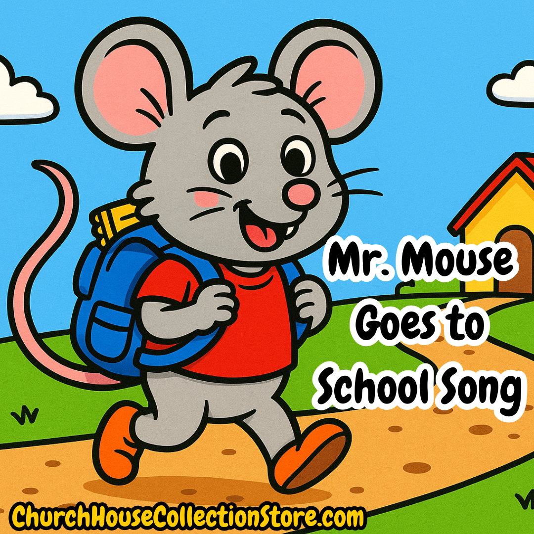 Mr. Mouse Goes To School Song by ChurchHouseCollectionStore.com. First Day Of School Song or Back To School Song for kids to not be scared or has jitters anxiety. Calming feelings preschoolers The Magical Music Note