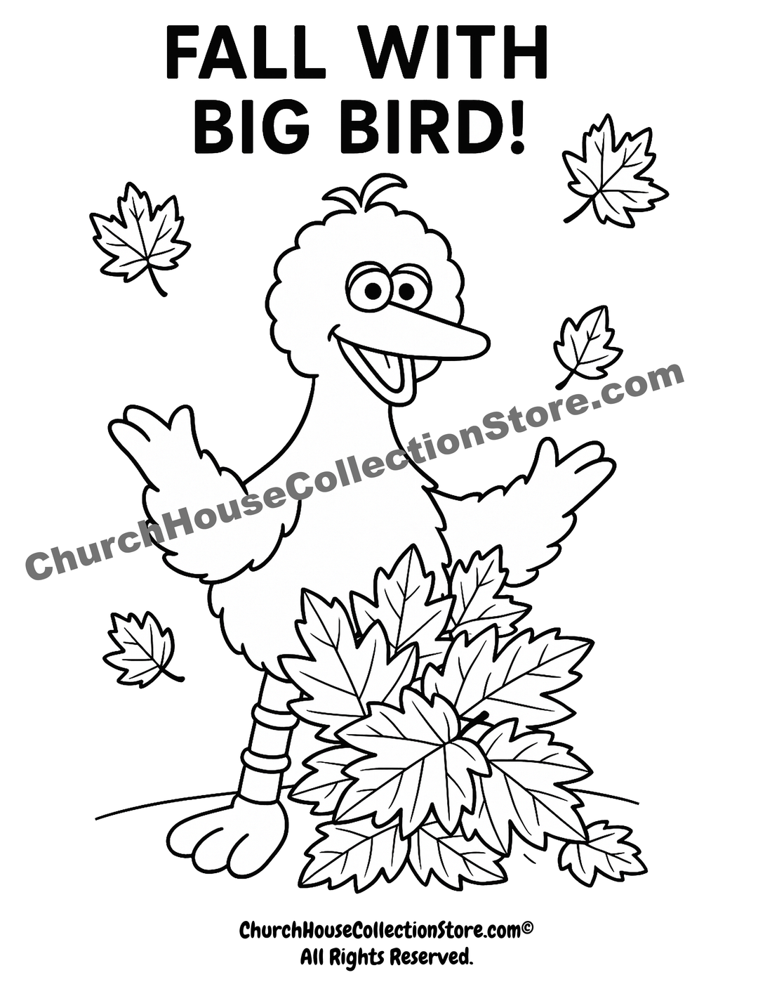 Big Bird’s Fall Coloring Page