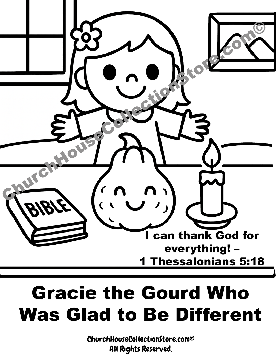 Gracie the Gourd Coloring Page