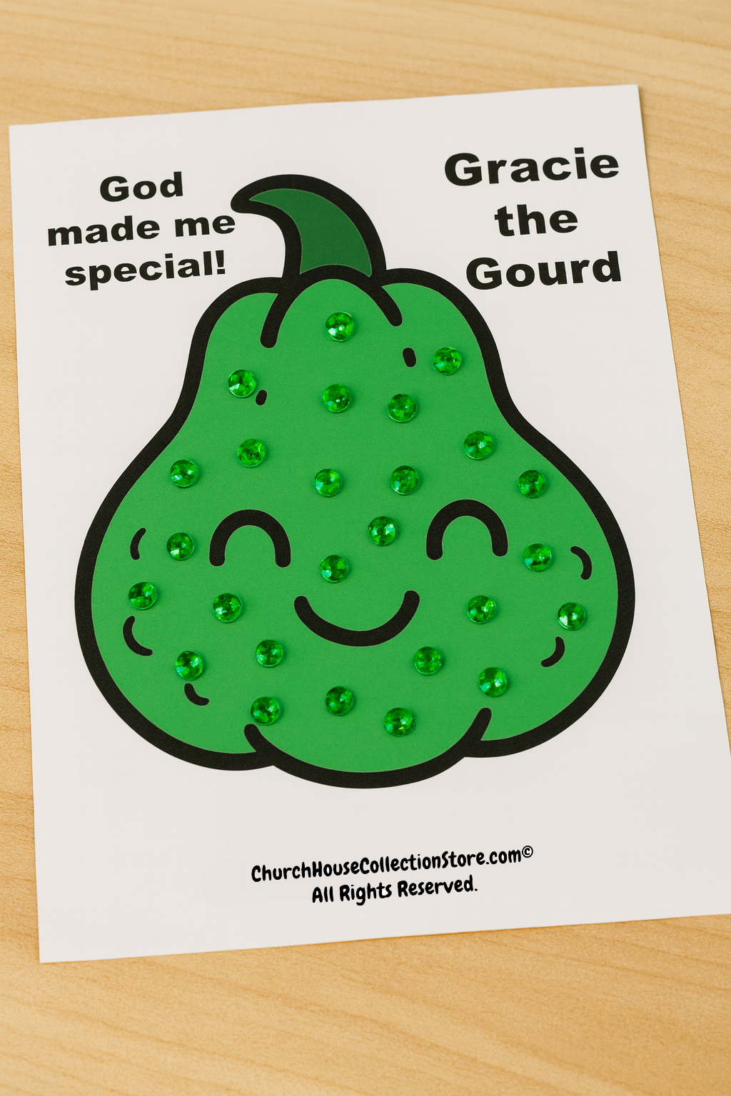 Gracie the Gourd Bible Craft Template – Fall Preschool Thankfulness Activity