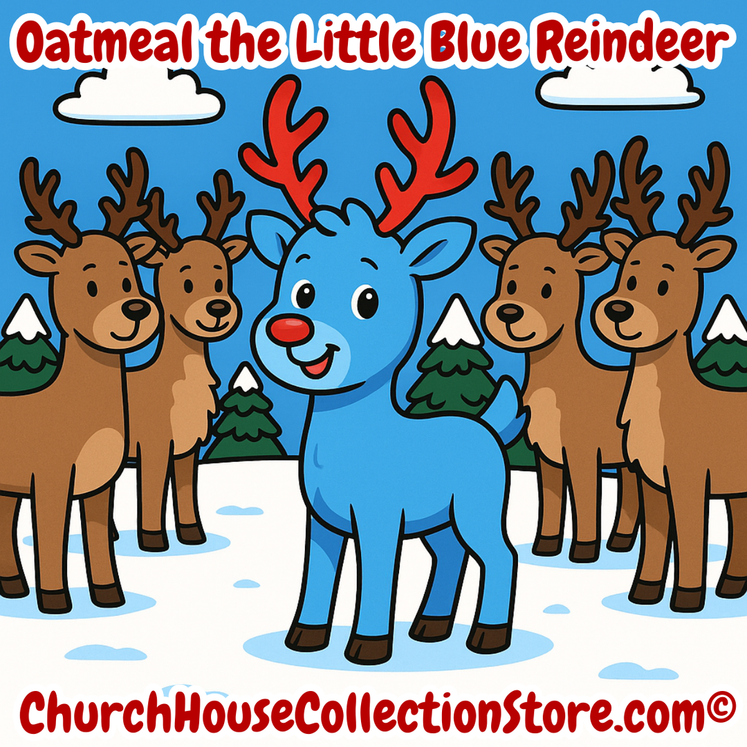 Oatmeal the Blue Reindeer – A Christmas Bedtime Story by ChurchHouseCollectionStore.com