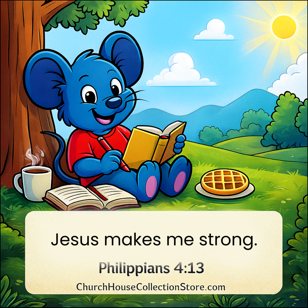 Tim Tom Waffles Devotion — “Christ Gives Me Strength” by ChurchHouseCollectionStore.com