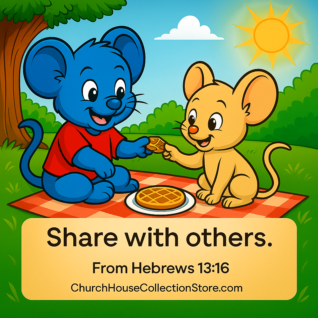 Tim Tom Waffles Devotion — “I Can Share With a Happy Heart” ChurchHouseCollectionStore.com