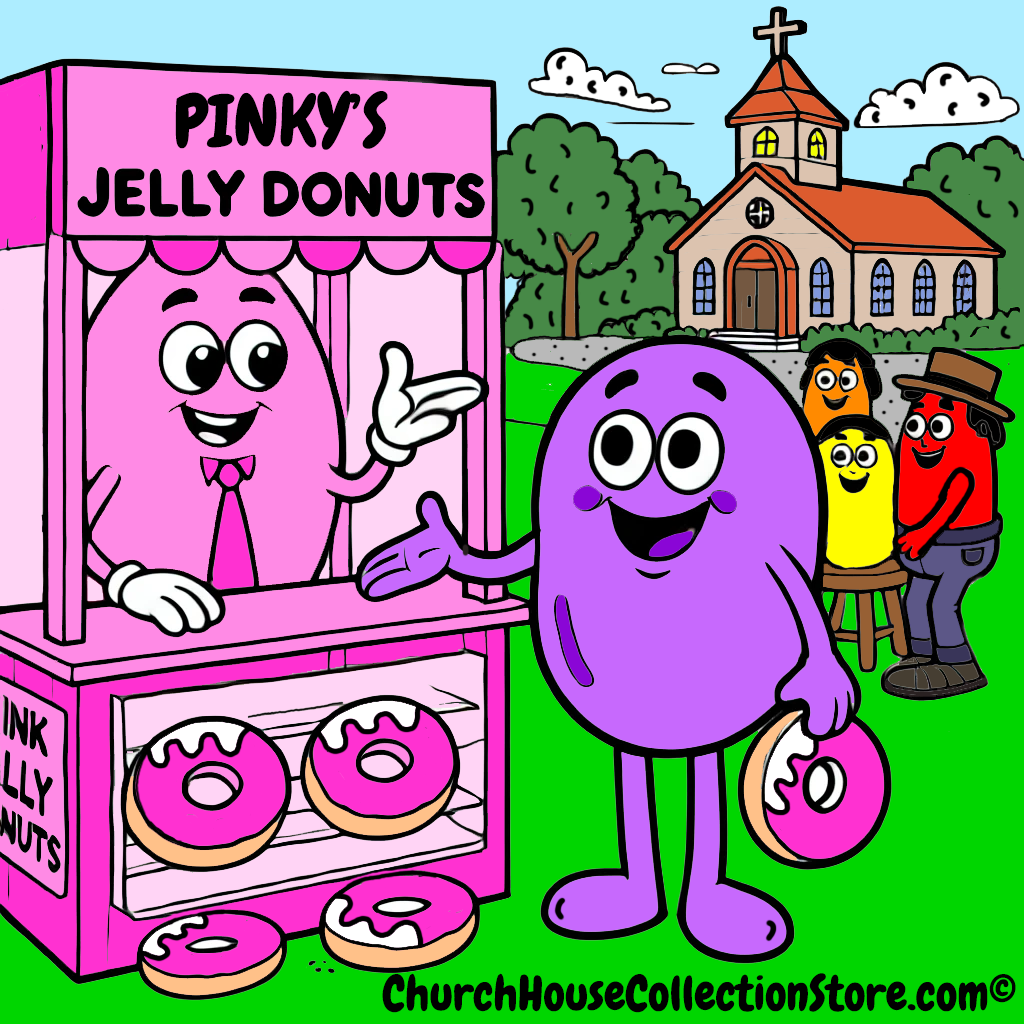 Pinky And The Jelly Donut Miracle Sunday School Lesson Plan for kids. Free Coloring page.