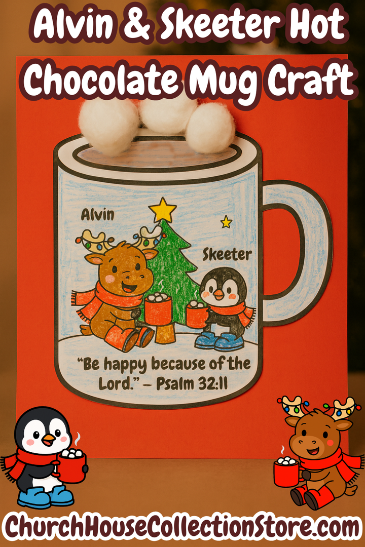 Alvin & Skeeter Hot Chocolate Mug Bible Christmas Craft by ChurchHouseCollectionStore.com