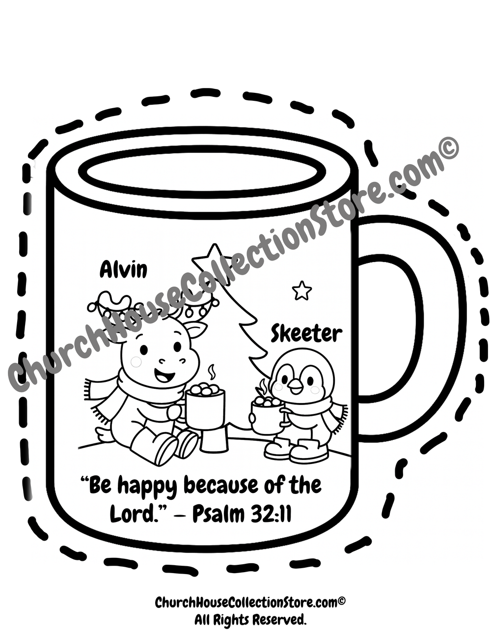 Alvin & Skeeter Hot Chocolate Mug Bible Christmas Craft by ChurchHouseCollectionStore.com