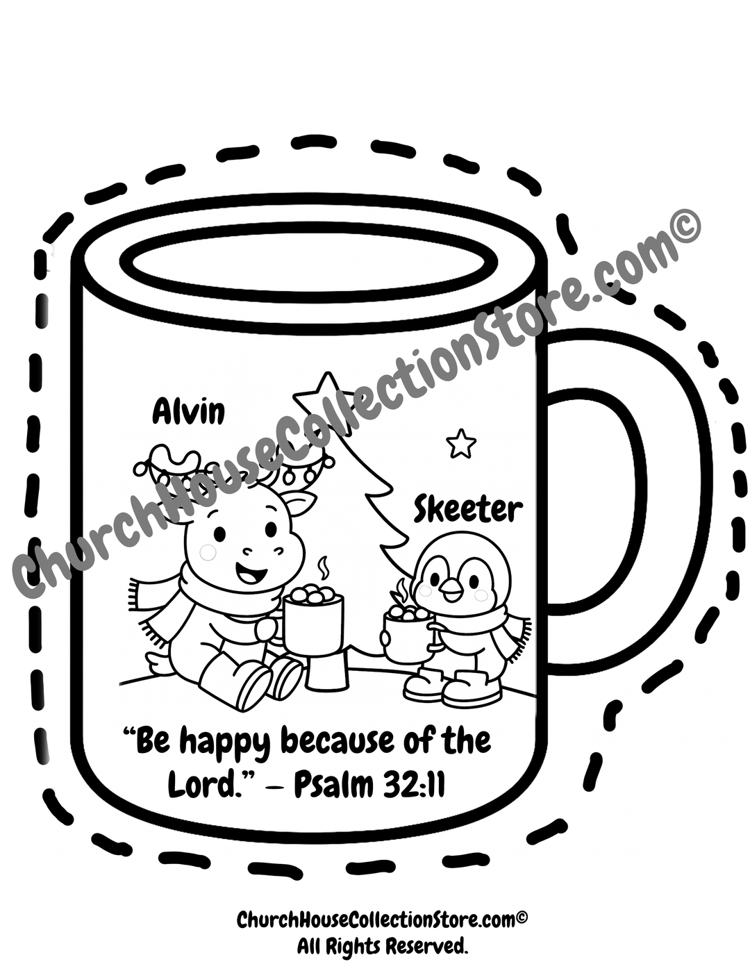 Alvin & Skeeter Hot Chocolate Mug Bible Christmas Craft by ChurchHouseCollectionStore.com