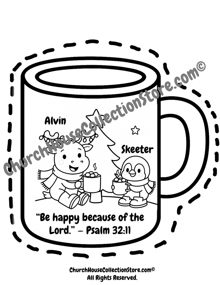 Alvin & Skeeter Hot Chocolate Mug Bible Christmas Craft by ChurchHouseCollectionStore.com