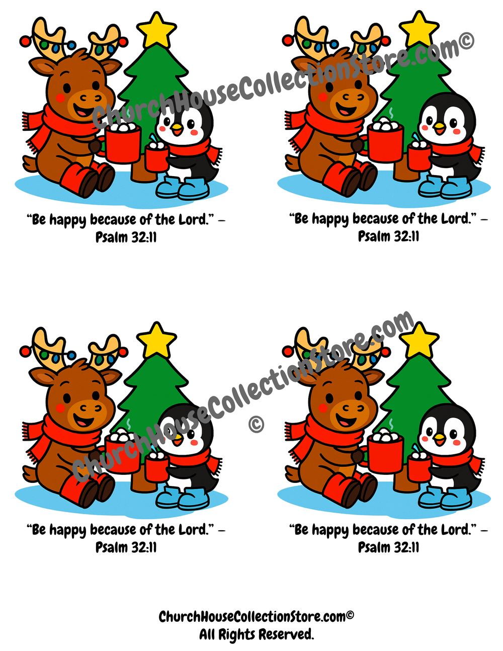 Alvin & Skeeter’s Cozy Christmas Hot Chocolate Sticker Template by ChurchHouseCollectionStore.com