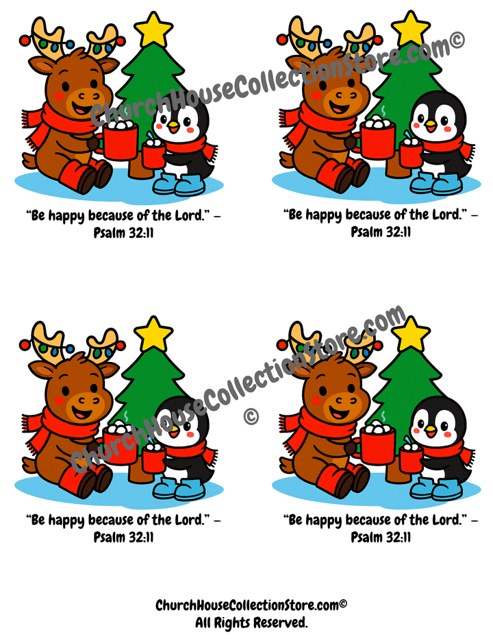 Alvin & Skeeter’s Cozy Christmas Hot Chocolate Sticker Template by ChurchHouseCollectionStore.com