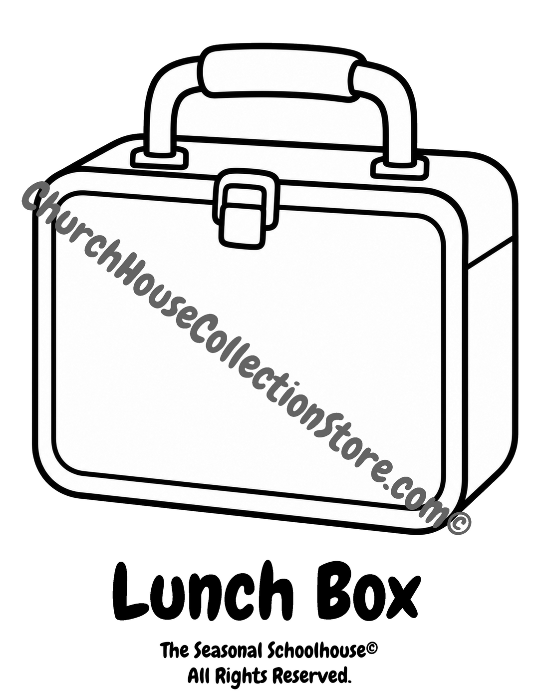 Back to School Lunch Box Coloring Page printable for preschool and kindergarten students