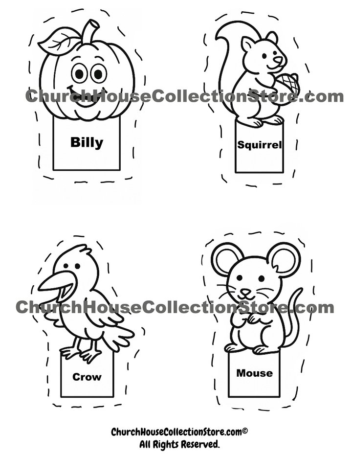 Billy the Sharing Pumpkin Finger Puppets