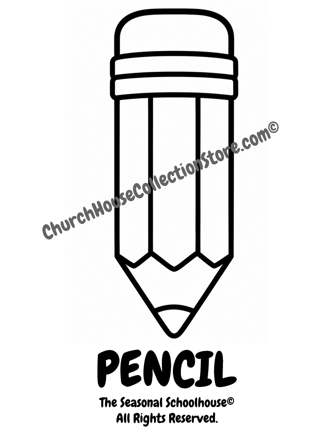 Back to School Pencil Coloring Page Printable for Preschool and Toddlers.