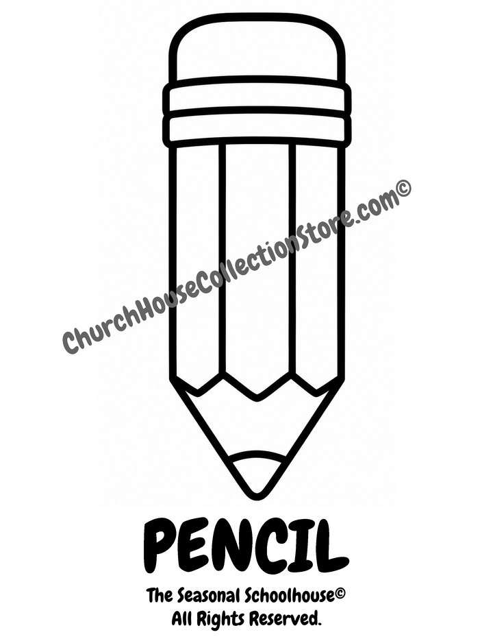 Back to School Pencil Coloring Page Printable for Preschool and Toddlers.