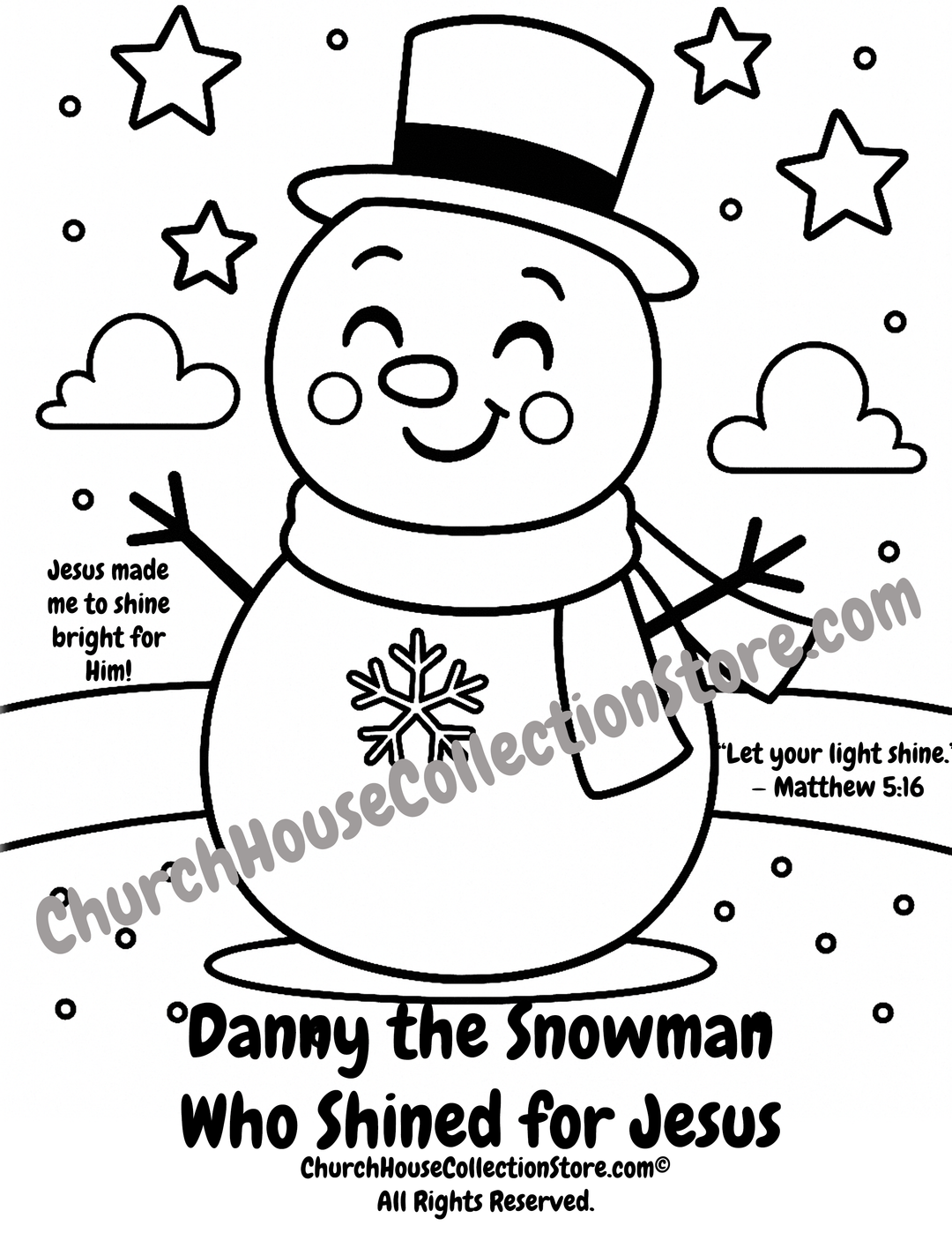 Danny The Snowman Christmas Bible Lesson by ChurchHouseCollectionStore.com