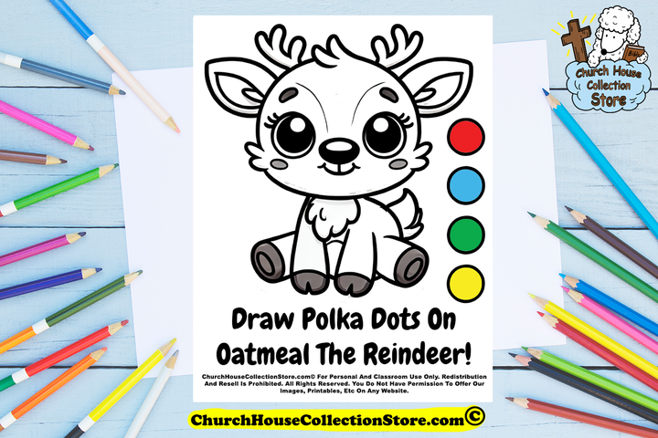 Oatmeal The Polka Dot Reindeer Toddler Sunday School Lesson Plan by ChurchHouseCollectionStore.com