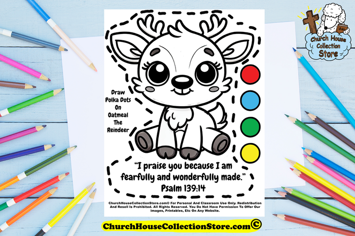 Oatmeal The Polka Dot Reindeer Toddler Sunday School Lesson Plan by ChurchHouseCollectionStore.com