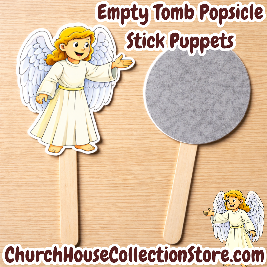 Empty Tomb Popsicle Stick Puppets – Easter Resurrection Preschool Bible Craft