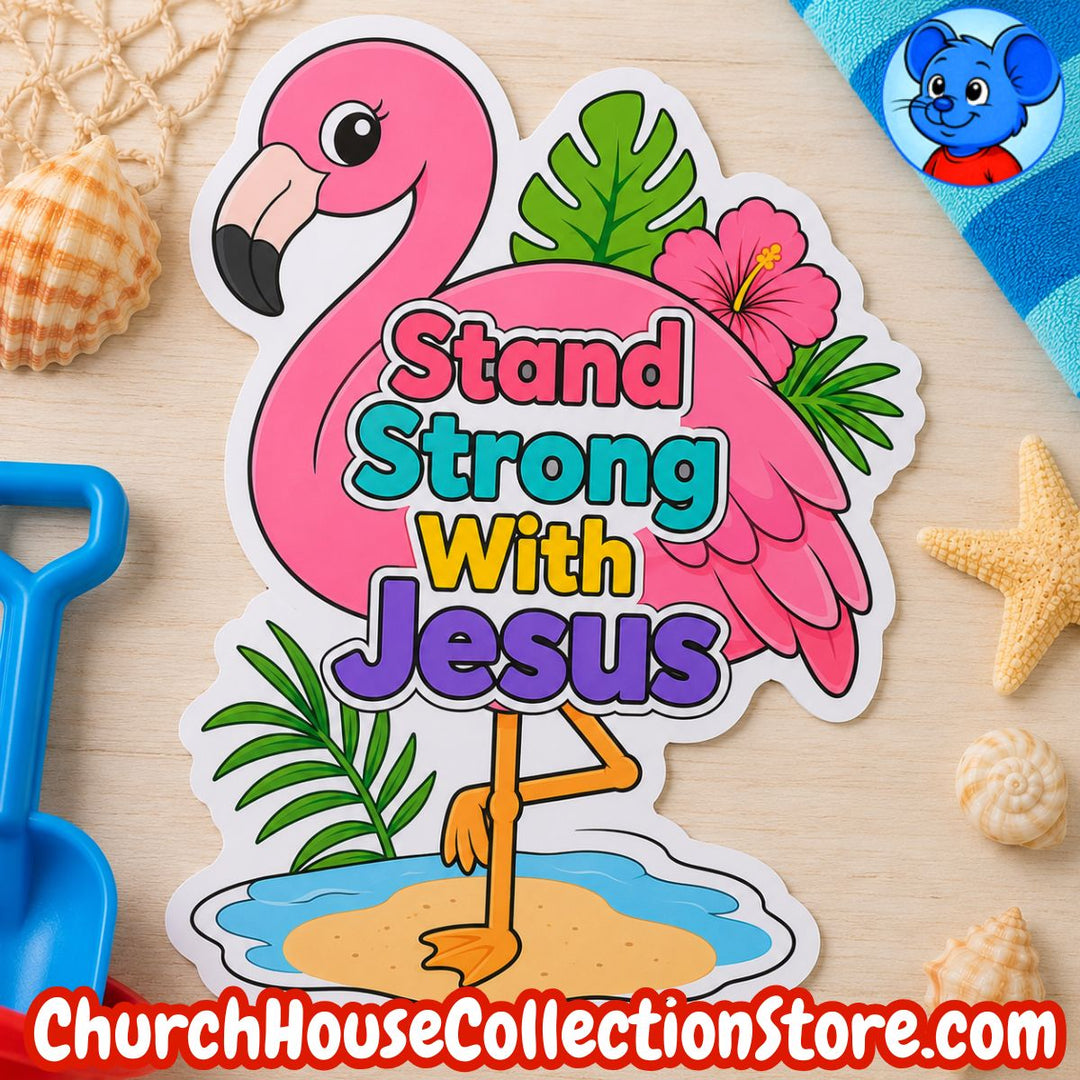 Stand Strong With Jesus Flamingo Craft – Summer Bible Craft for Preschool &amp;amp; Toddlers