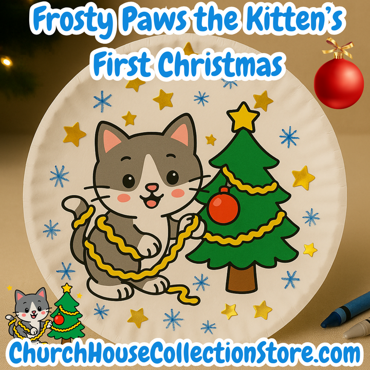 Frosty Paws Paper Plate Bible Christmas Ornament Craft by ChurchHouseCollectionStore.com