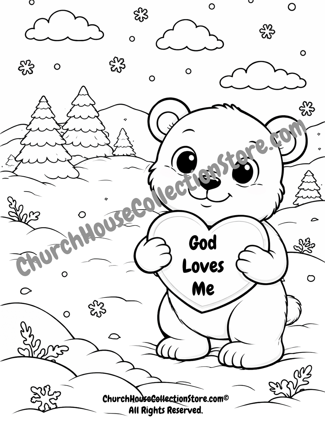 Jesus Loves Me Bear Coloring Page