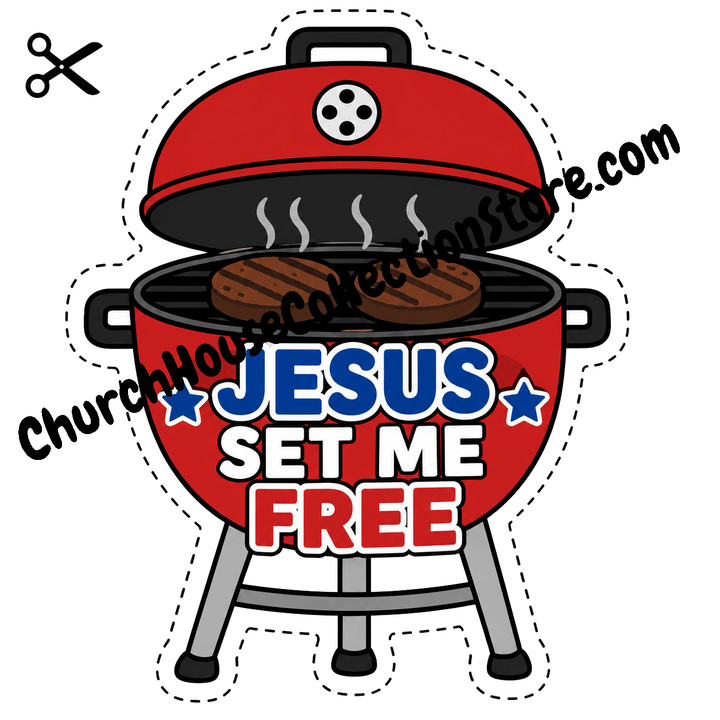 Jesus Set Me Free BBQ Grill Craft – Fourth of July Bible Craft Cutout for Preschool and Toddlers