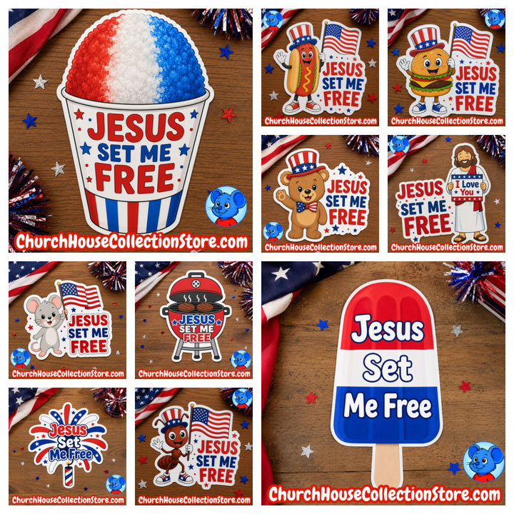 Jesus Set Me Free Fourth of July Bible Craft Bundle – 10 Printable Patriotic Crafts for Preschool &amp;amp; Toddlers