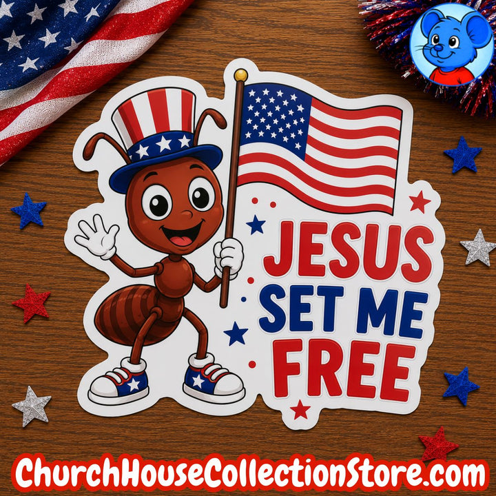 Jesus Set Me Free Ant Craft – Fourth of July Bible Craft Cutout for Preschool &amp; Toddlers