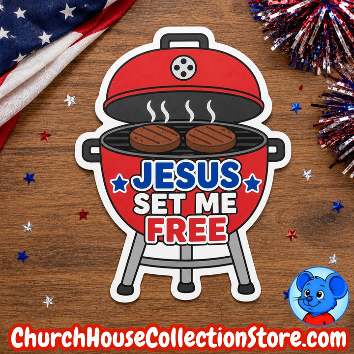 Jesus Set Me Free BBQ Grill Craft – Fourth of July Bible Craft Cutout for Preschool and Toddlers