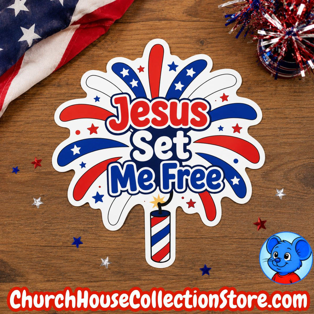 Jesus Set Me Free Firework Craft – Fourth of July Bible Craft Cutout for Preschool &amp; Toddlers