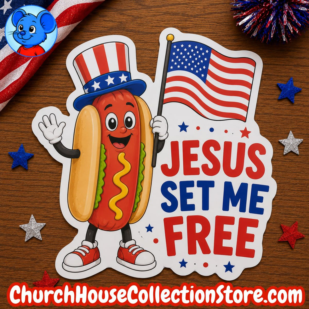 Jesus Set Me Free Hot Dog Craft – Fourth of July Bible Craft Cutout for Preschool &amp;amp; Toddlers