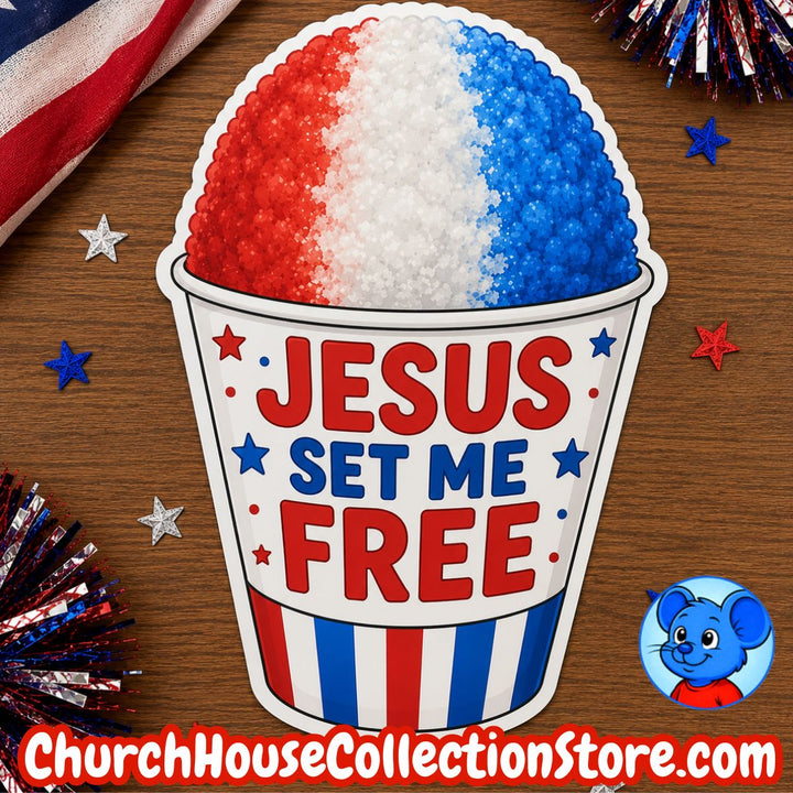 Jesus Set Me Free Snow Cone Craft – Fourth of July Bible Craft Cutout for Preschool and Toddlers