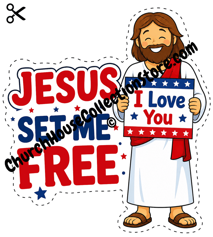 Jesus Set Me Free Craft – Fourth of July Bible Craft Cutout for Preschool &amp;amp; Toddlers