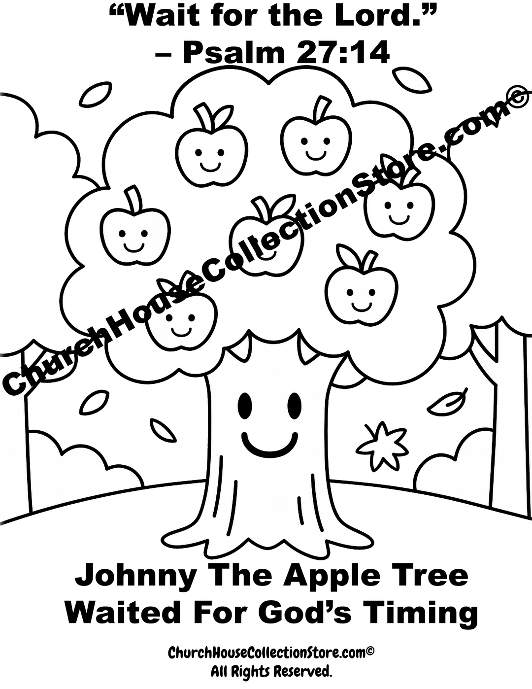 Johnny the Apple Tree Coloring Page