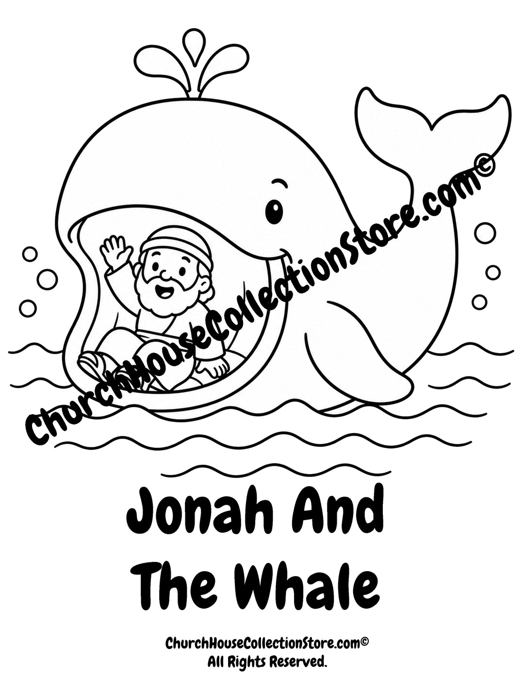 Jonah And The Whale Coloring Page | Printable Bible Activity For Kids