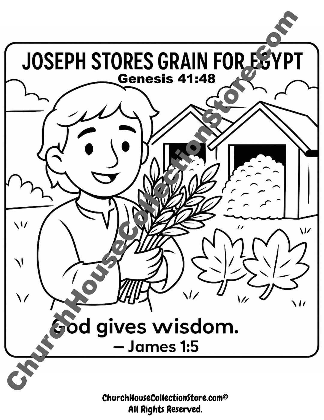 Joseph Stores Grain Coloring Page