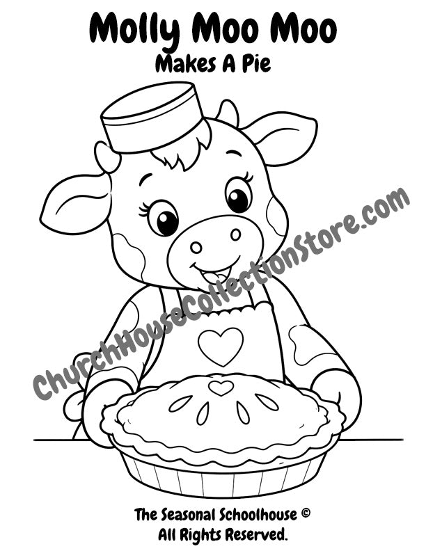 This coloring page is part of the Molly Moo Moo&