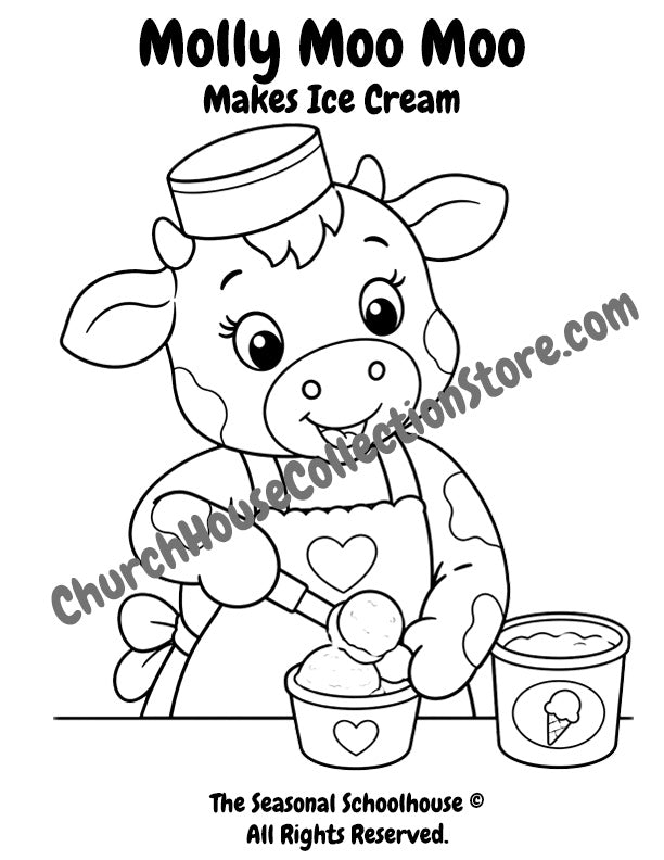 Molly Moo Moo Makes Ice Cream Coloring Page