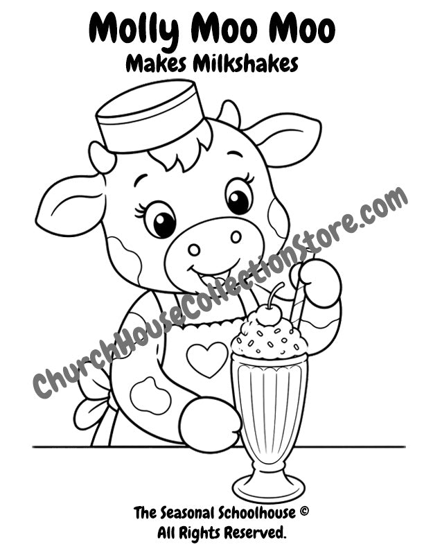 Molly Moo Moo Makes Milkshakes Coloring Page