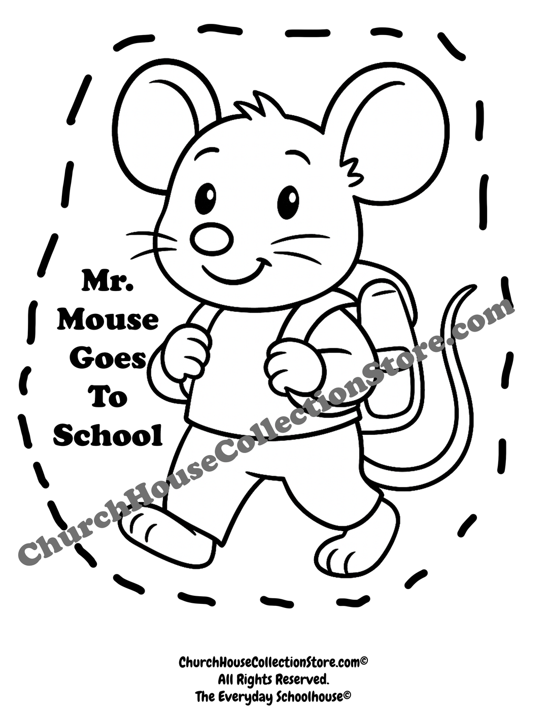 Mr. Mouse Goes to School – Free Printable Cutout Craft for Preschool