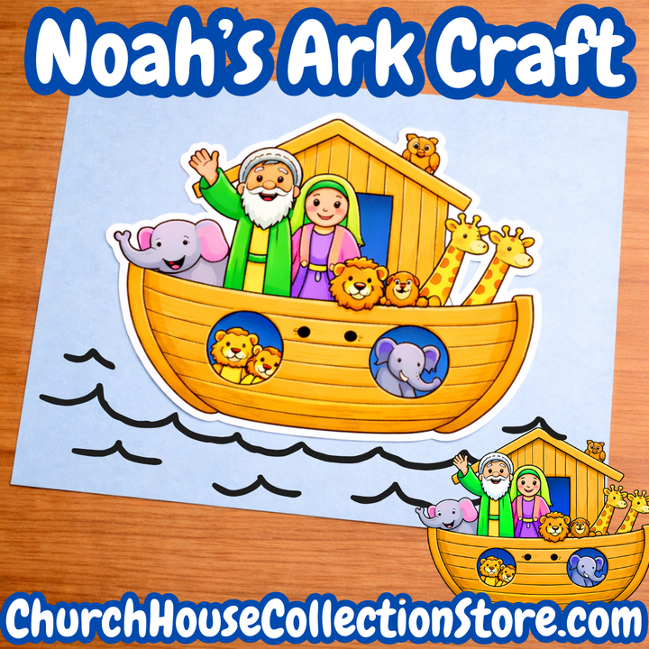 Noah’s Ark Bible Paper Craft for Preschool by ChurchHouseCollectionStore.com