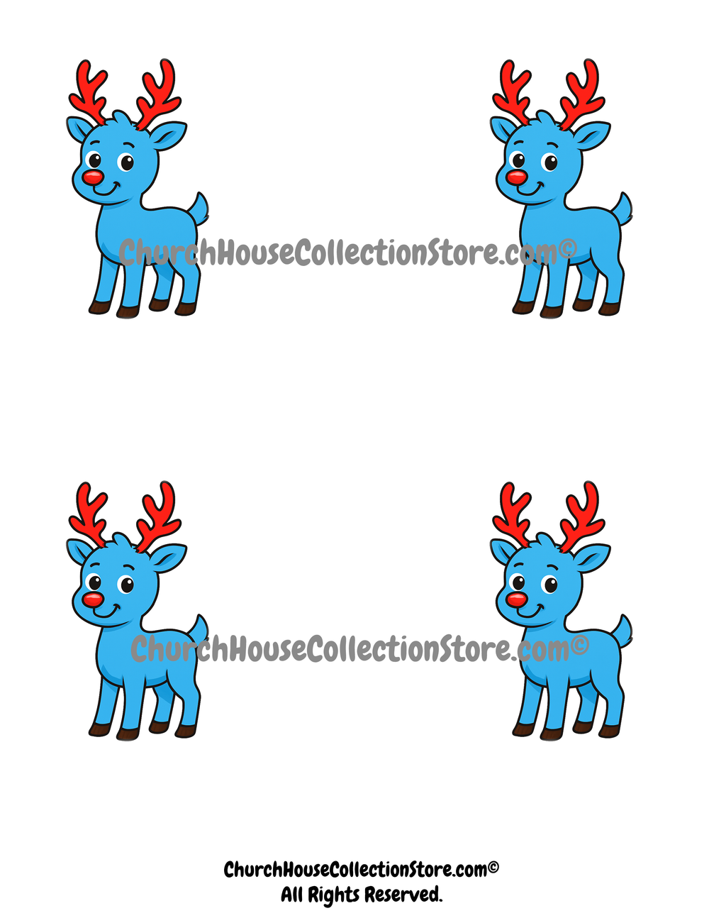 Oatmeal The Reindeer Christmas Sticker Template by ChurchHouseCollectionStore.com