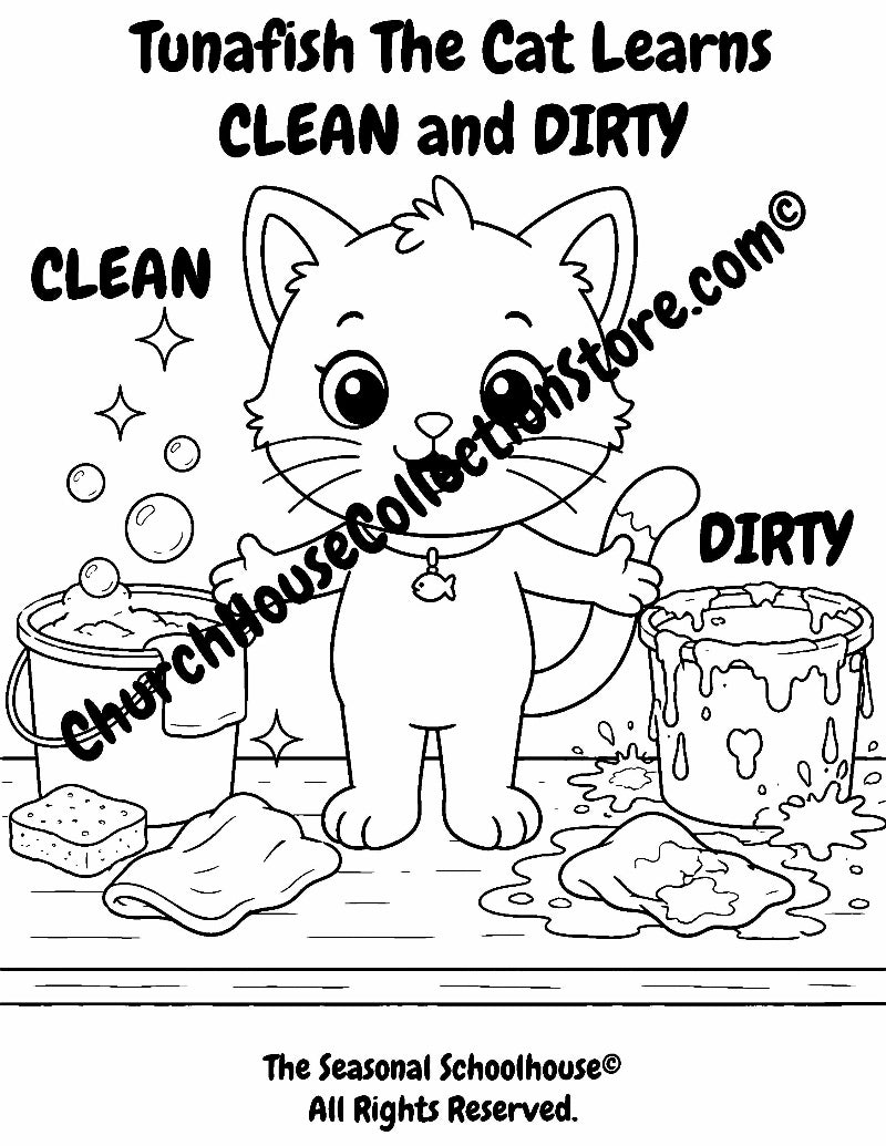 Tunafish Learns Clean and Dirty Coloring Page

Help your little learner discover the opposites clean and dirty with this adorable Tunafish the Cat coloring page! In this printable preschool activity, children can color Tunafish while learning to identify and compare clean and dirty using two fun side-by-side illustrations.