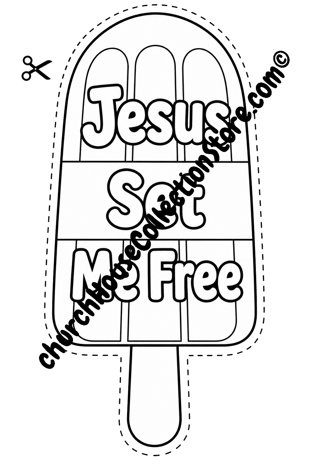 Jesus Set Me Free Popsicle Coloring page Craft – Fourth of July Bible Craft for Preschool and Toddlers
