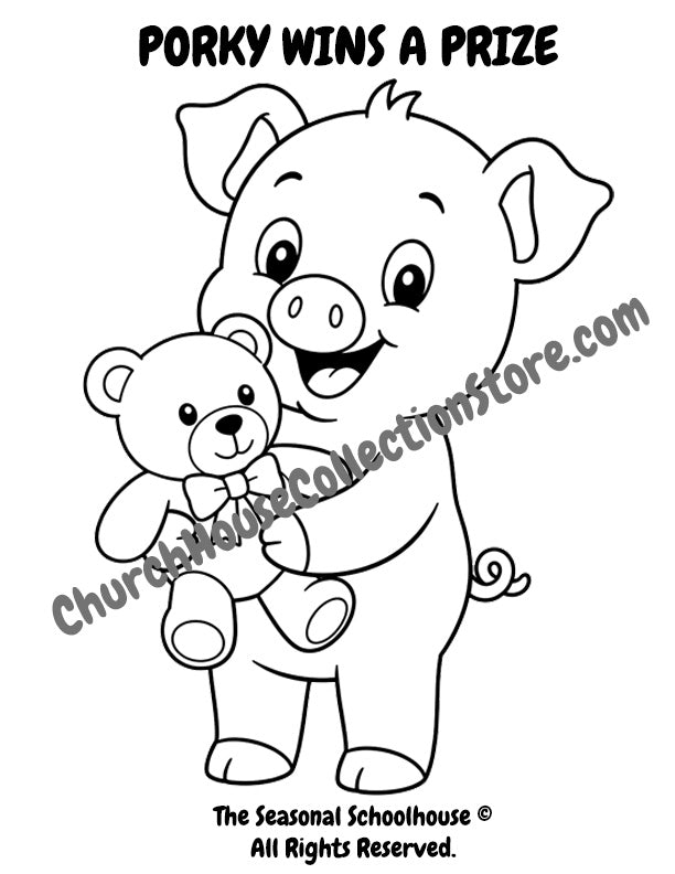 Porky Wins A Prize Coloring Page