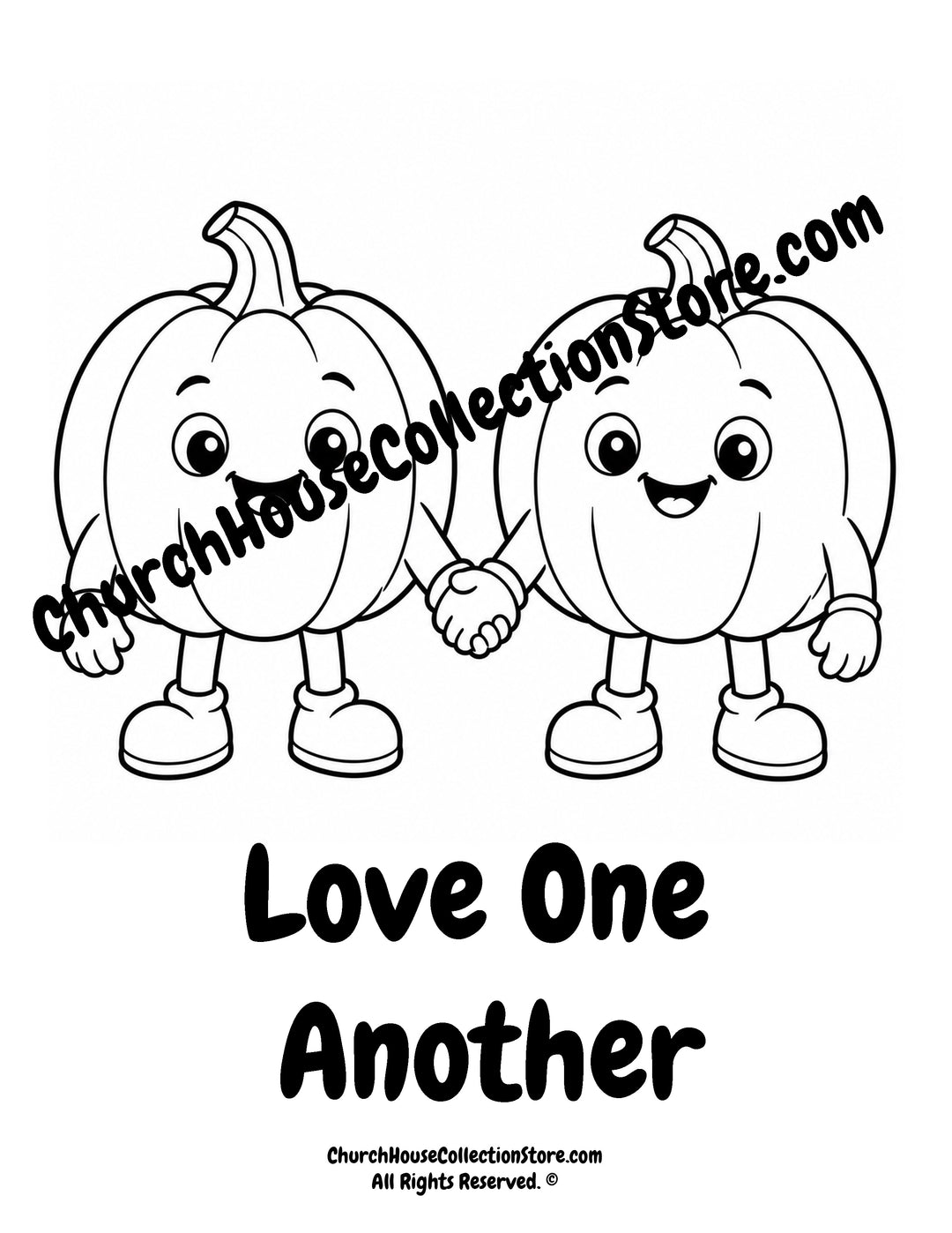 Pumpkin Love One Another Coloring Page