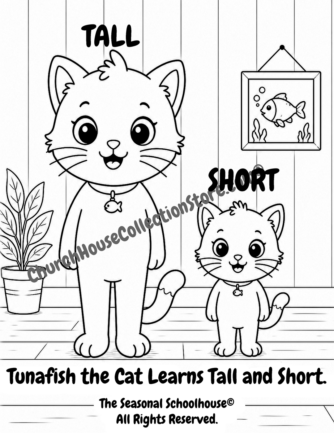 Tunafish the Cat Learns Tall and Short Coloring Page

Help your little learner discover the opposites tall and short with this adorable Tunafish the Cat coloring page! In this printable preschool activity, children can color Tunafish while learning to identify and compare tall and short using two simple illustrations that make opposite concepts easy to understand.