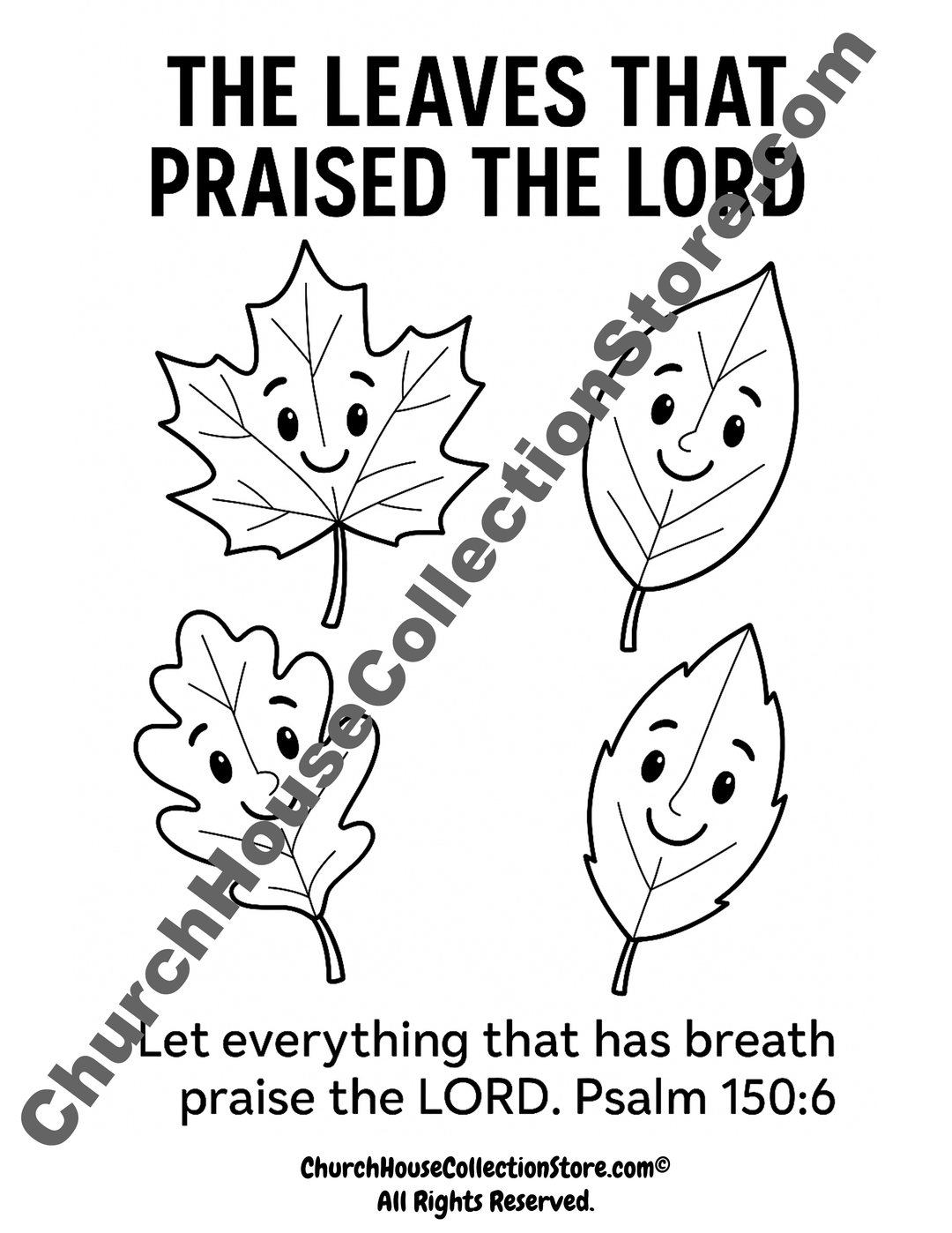 The Leaves That Praised the Lord – Free Bible Coloring Page for Kids