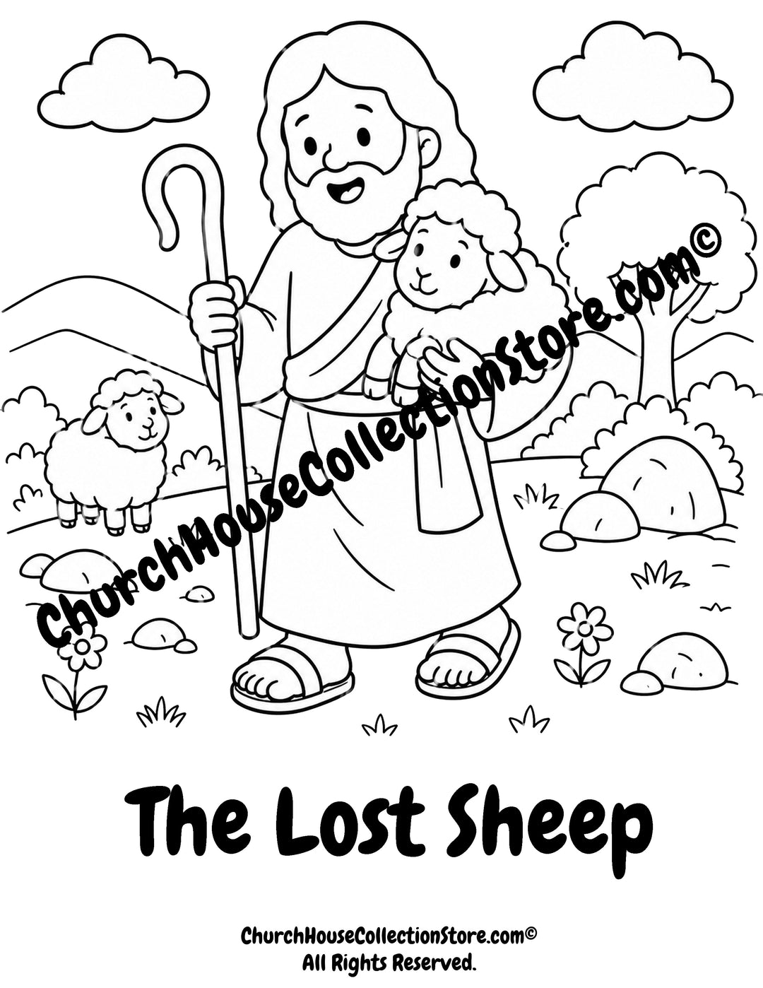 The Lost Sheep Coloring Page
