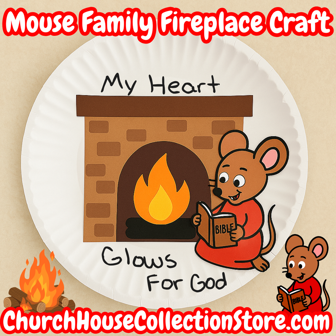 Mouse Family Fireplace Craft – The Mouse Family’s Christmas Glow by ChurchHouseCollectionStore.com. Paper Plate Sunday School Bible Craft.